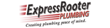 ExpressRooter Plumbing logo with red and black text, three red lines, and the tagline Creating plumbing peace of mind. - Lead Experts
